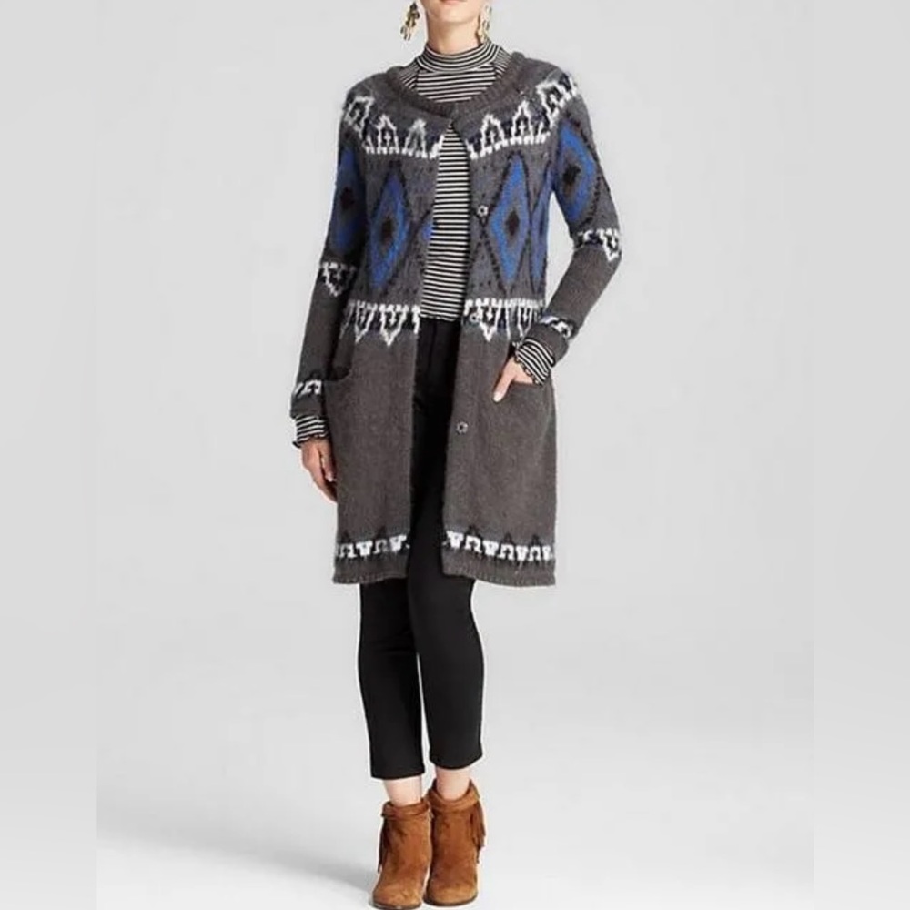 Free People Frosted Fair Isle Duster